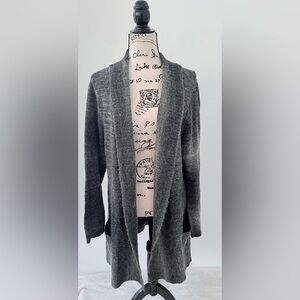 Laura Ashley Charcoal Open-Front Cardigan